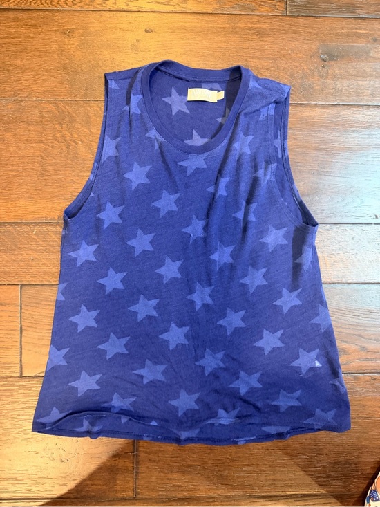 Tops - Nation Ltd Sleeveless Star Print Tank Top - Blue